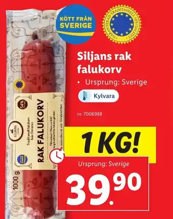 Lidl Siljans rak falukorv erbjuda