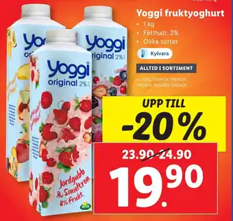 Lidl Yoggi fruktyoghurt erbjuda