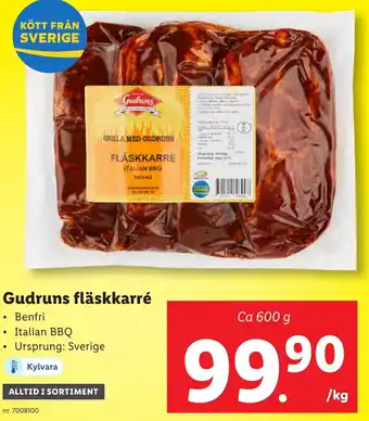 Lidl Gudruns fläskkarré erbjuda