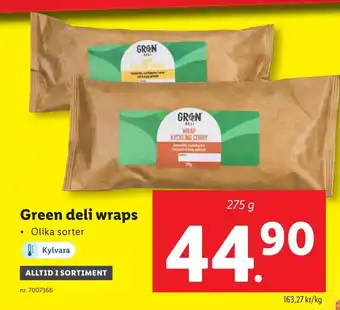 Lidl Green deli wraps erbjuda