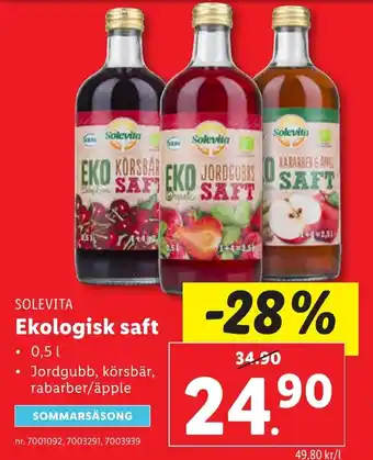 Lidl Ekologisk saft erbjuda
