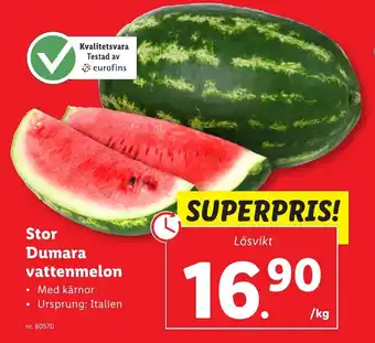 Lidl Stor Dumara vattenmelon erbjuda