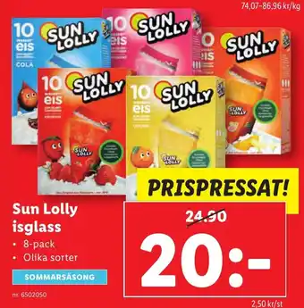 Lidl Sun Lolly isglass erbjuda
