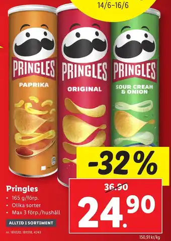 Lidl Pringles erbjuda