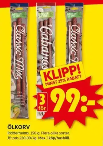 ICA Kvantum ÖLKORV erbjuda