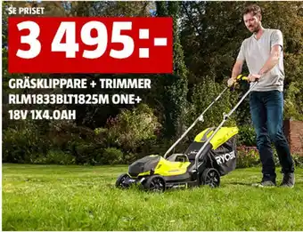 Bauhaus GRÄSKLIPPARE + TRIMMER RLM1833BLT1825M ONE+ 18V 1X4.0AH erbjuda