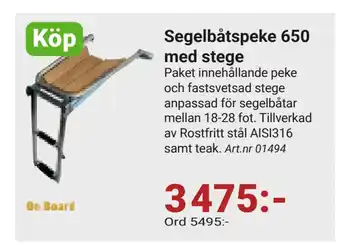 Erlandsons Brygga Segelbåtspeke 650 med stege erbjuda