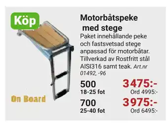 Erlandsons Brygga Motorbåtspeke med stege erbjuda