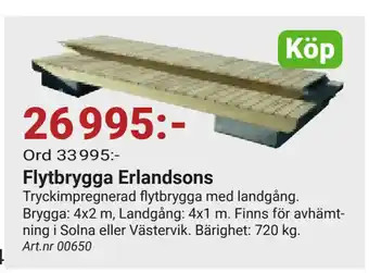 Erlandsons Brygga Flytbrygga Erlandsons erbjuda