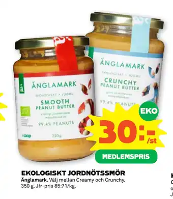 Stora Coop EKOLOGISKT JORDNÖTSSMÖR erbjuda