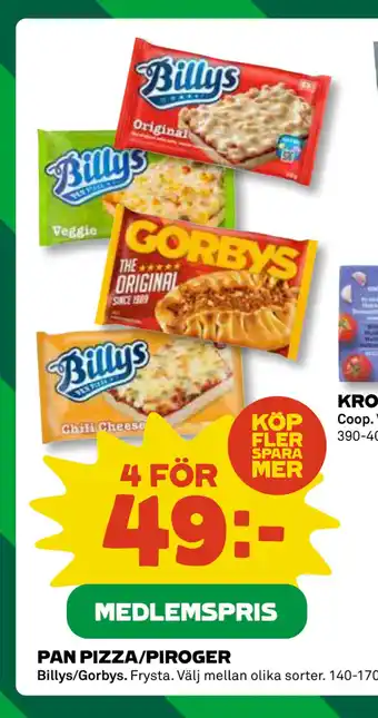 Coop Daglivs PAN PIZZA/PIROGER erbjuda