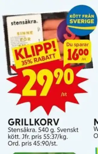 Ica Hajen Lagpris GRILLKORV erbjuda