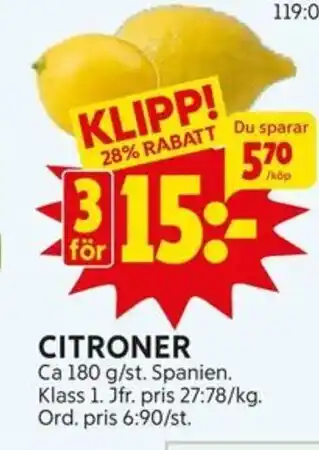 Ica Hajen Lagpris CITRONER erbjuda