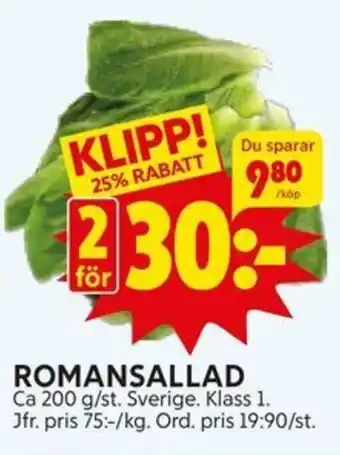 Ica Hajen Lagpris ROMANSALLAD erbjuda