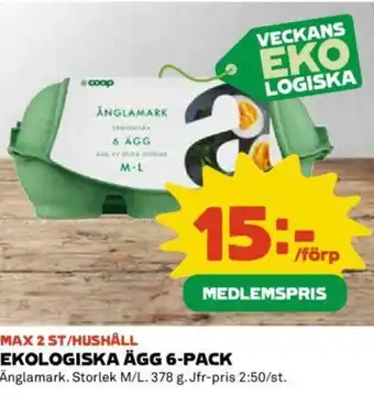 Coop EKOLOGISKA ÄGG 6-PACK erbjuda
