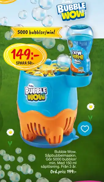 Leklust Bubble Wow Såpbubbelmaskin erbjuda