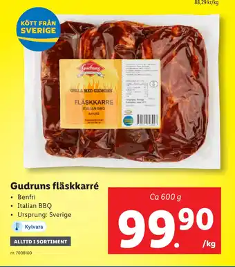 Lidl Gudruns fläskkarré erbjuda
