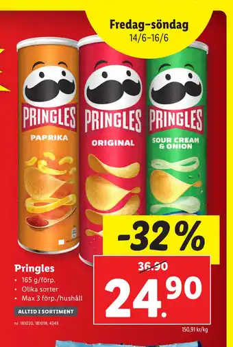 Lidl Pringles erbjuda