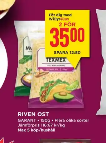 Willys Hemma Garant riven ost erbjuda
