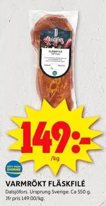 ICA Kvantum VARMRÖKT FLÄSKFILÉ erbjuda