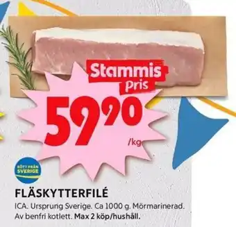 ICA Kvantum FLÄSKYTTERFILÉ erbjuda