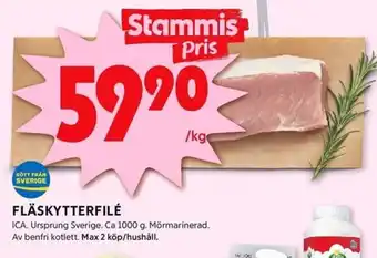 ICA Kvantum FLÄSKYTTERFILÉ erbjuda