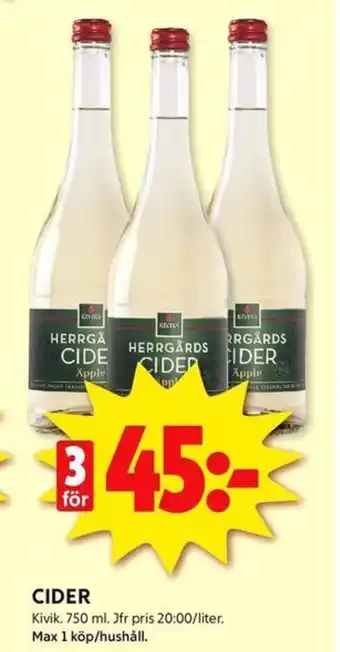 ICA Kvantum CIDER erbjuda