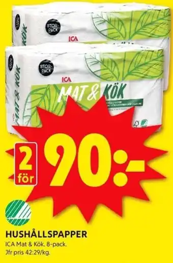 ICA Kvantum HUSHÅLLSPAPPER erbjuda