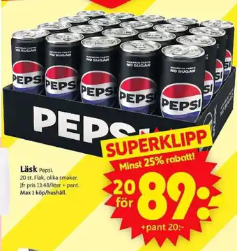 ICA Supermarket Läsk Pepsi. erbjuda