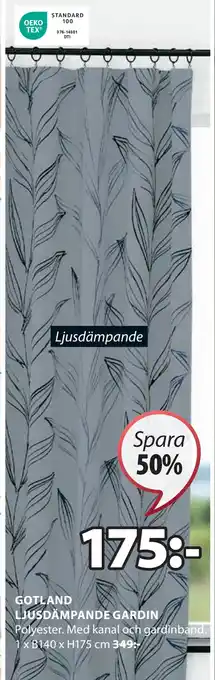 JYSK GOTLAND LJUSDÄMPANDE GARDIN erbjuda