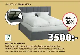 JYSK HASLEV SÄNGRAM erbjuda