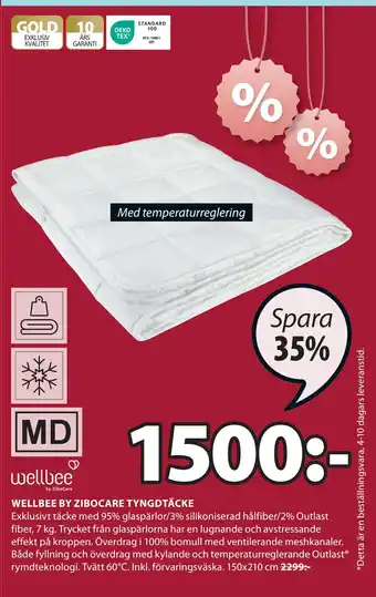 JYSK WELLBEE BY ZIBOCARE TYNGDTÄCKE erbjuda
