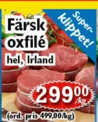 T-jarlen Färsk oxfilé erbjuda