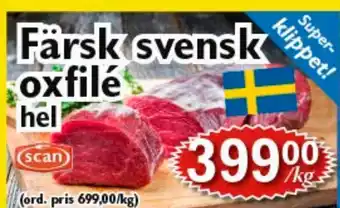 T-jarlen Färsk svensk oxfilé erbjuda