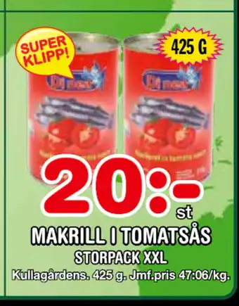 Nya Pulsen MAKRILL I TOMATSÅS erbjuda