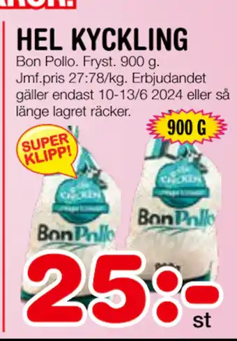 Nya Pulsen HEL KYCKLING erbjuda