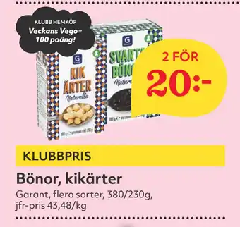 Hemköp Bönor, kikärter erbjuda