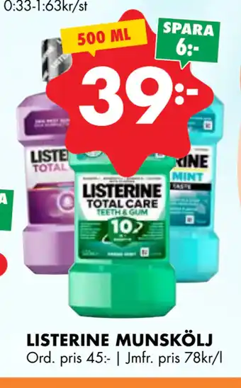ÖoB LISTERINE MUNSKÖLJ erbjuda