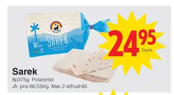 Matöppet Sarek erbjuda