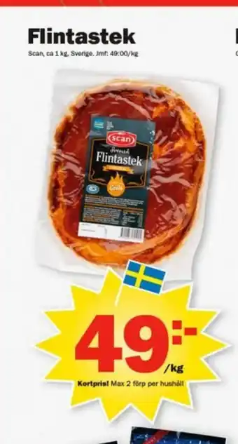Pekås Flintastek erbjuda