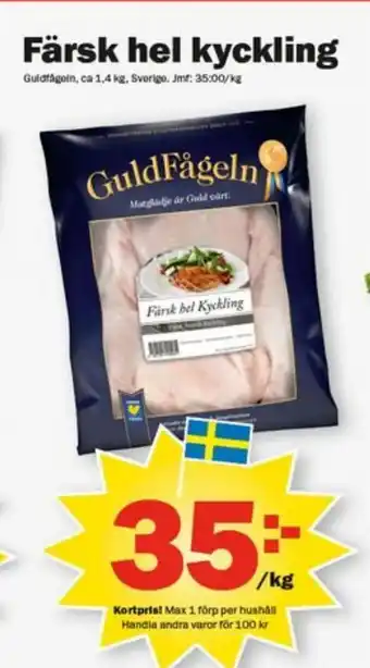 Färsk hel kyckling