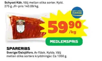 Stora Coop Dalsjöfors spareribs erbjuda
