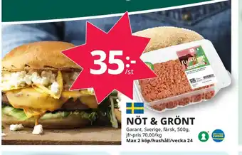 Tempo Garant nöt & grönt burgare erbjuda