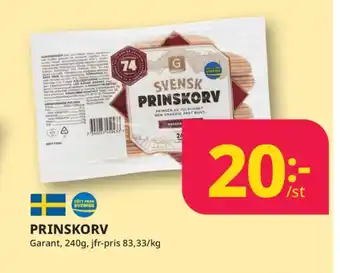 Tempo Garant prinskorv erbjuda