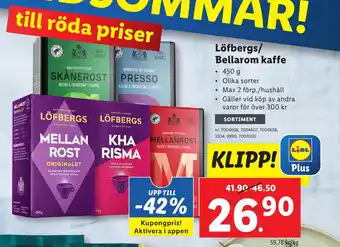 Lidl Löfbergs/ Bellarom kaffe erbjuda