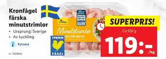 Lidl Kronfågel färska minutstrimlor erbjuda