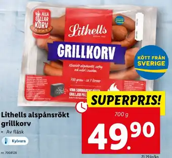 Lidl Lithells alspånsrökt grillkorv erbjuda