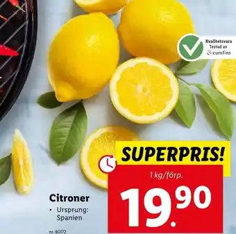 Lidl Citroner erbjuda