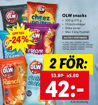 Lidl OLW snacks erbjuda