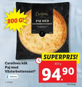 Lidl Carolines kök Paj med Västerbottensost erbjuda